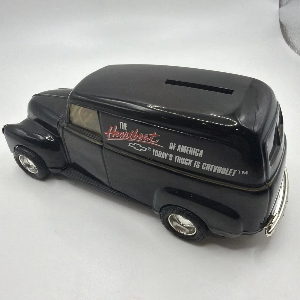 VINTAGE ERTL Chevrolet 1950 Panel Truck Bank Heartbeat of America Black‎ 1:25